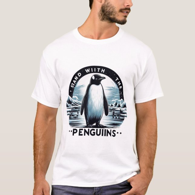 Pinguin unterstützt das Bewusstsein für die Meeres T-Shirt (Vorderseite)