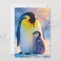Pinguin-Vater mit Küken Süße Karte für Papa Väter
