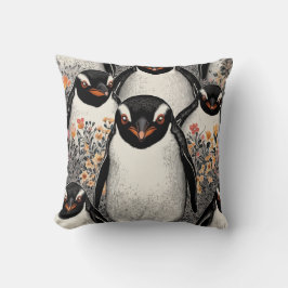 Pinguin Vater Personalisiertes Muster Vintages Fot Kissen