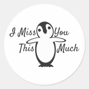Pinguin vermisst dich so viel runder aufkleber