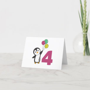 Pinguin-Vierte-Geburtstagsballons für Kinder Danke