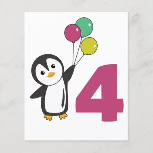 Pinguin Vierter Geburtstag Balloons für Kinder