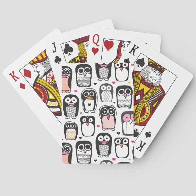 Pinguin-Vogelbilderhintergrund Spielkarten (Rückseite)