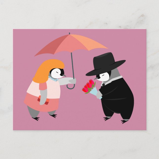 Pinguin vorschlagen postkarte (Vorderseite)