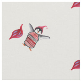 Pinguin Watercolor Art  Stoff