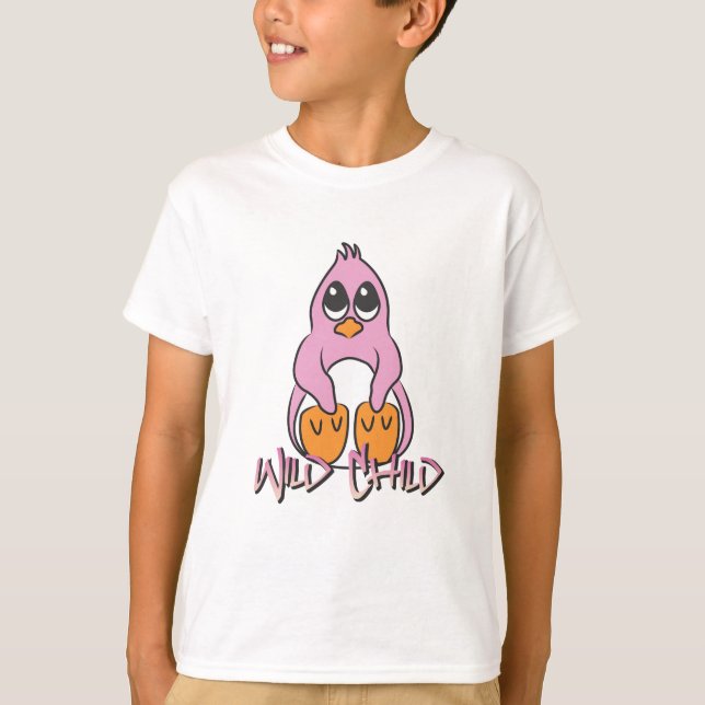 Pinguin WC-Rosa T-Shirt (Vorderseite)
