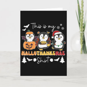 Pinguin Weihnachten Halloween Das ist mein Halloth Karte