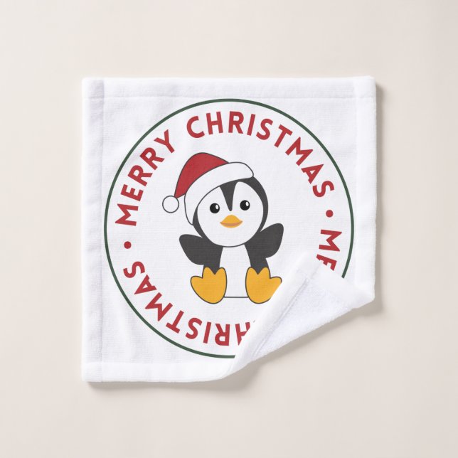 Pinguin Weihnachten Schnee Winter Tiere Pinguine w Waschlappen (Waschlappen)