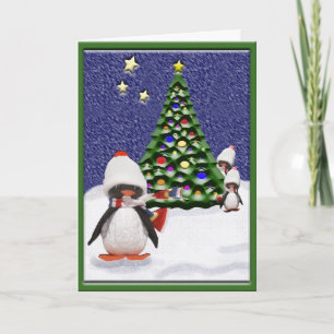 Pinguin-Weihnachtsparadies Feiertagskarte
