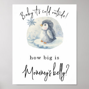 Pinguin - Wie groß ist Mamas Bauch Poster