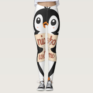 Pinguin-Willkommensschild: Schön, mich zu treffen Leggings