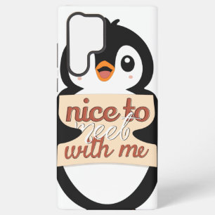 Pinguin-Willkommensschild: Schön, mich zu treffen Samsung Galaxy Hülle