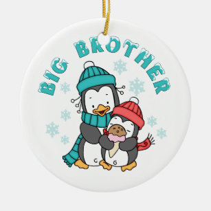 Pinguin Winter Big Brother Keramikornament