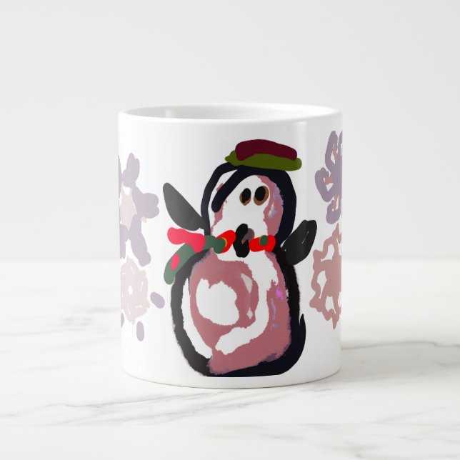 Pinguin Winter  Jumbo-Tasse (Vorderseite)