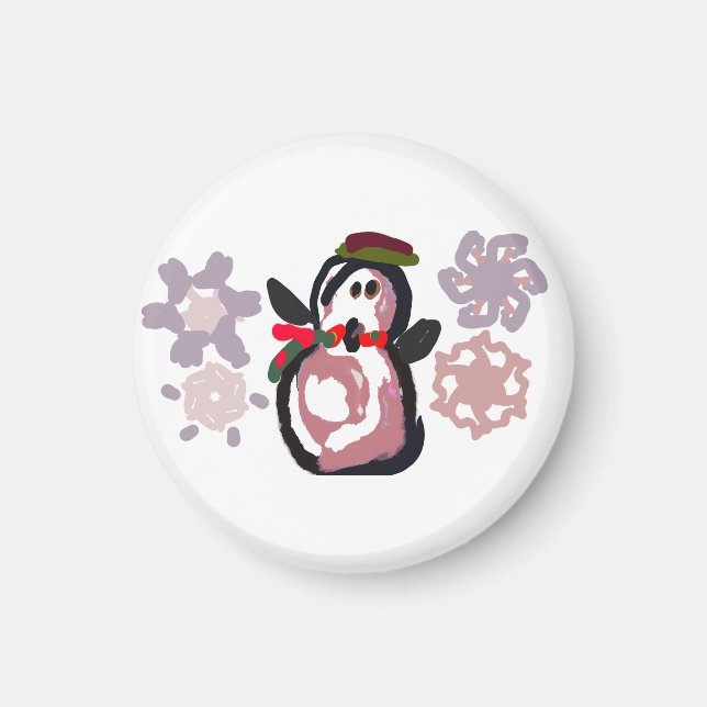 Pinguin Winter  Magnet (Vorne)