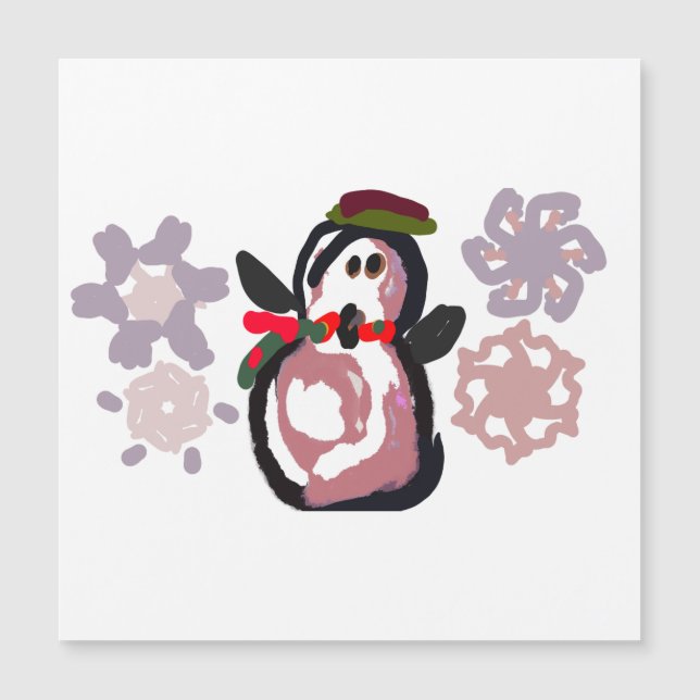 Pinguin Winter  Magnetkarte (Vorderseite)