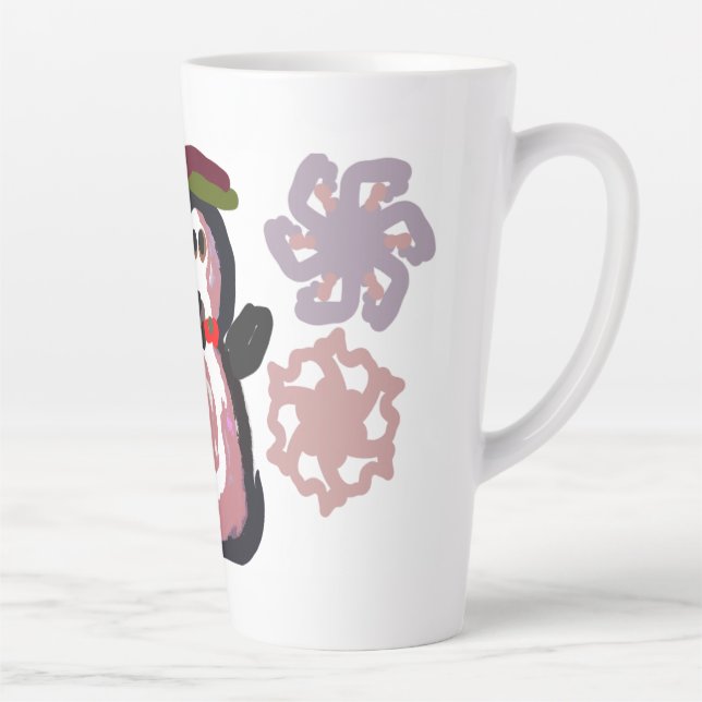 Pinguin Winter  Milchtasse (Rechts)