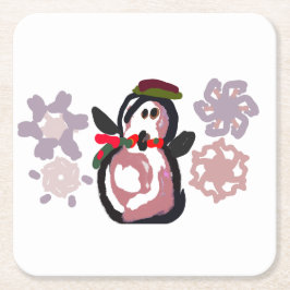 Pinguin Winter Rechteckiger Pappuntersetzer