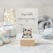 Pinguin-Winter-Zwillinge-Baby-Party-Windel-Raffle