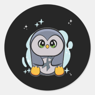 Pinguin World Dyslexie Bewusstsein Runder Aufkleber