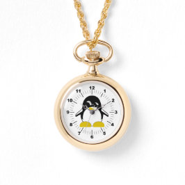 Pinguin Wraparound Gold Watch Armbanduhr