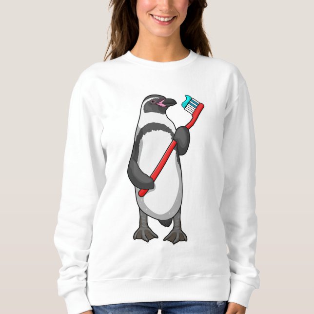 Pinguin-Zahnbürste Sweatshirt (Vorderseite)