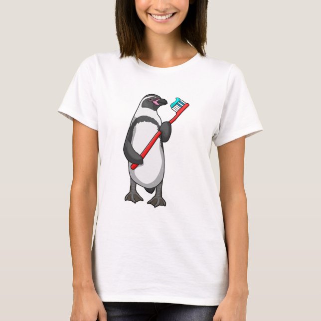 Pinguin-Zahnbürste T-Shirt (Vorderseite)