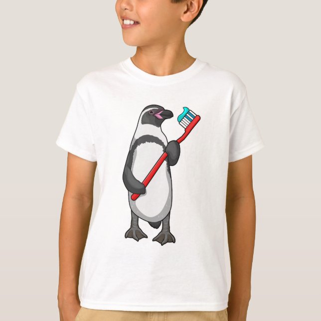 Pinguin-Zahnbürste T-Shirt (Vorderseite)