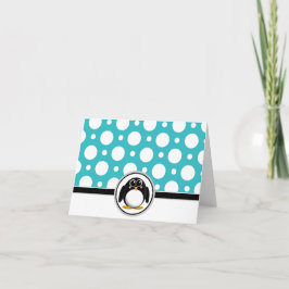 Pinguin-Zollart Türkis Polka Dot Cards Dankeskarte