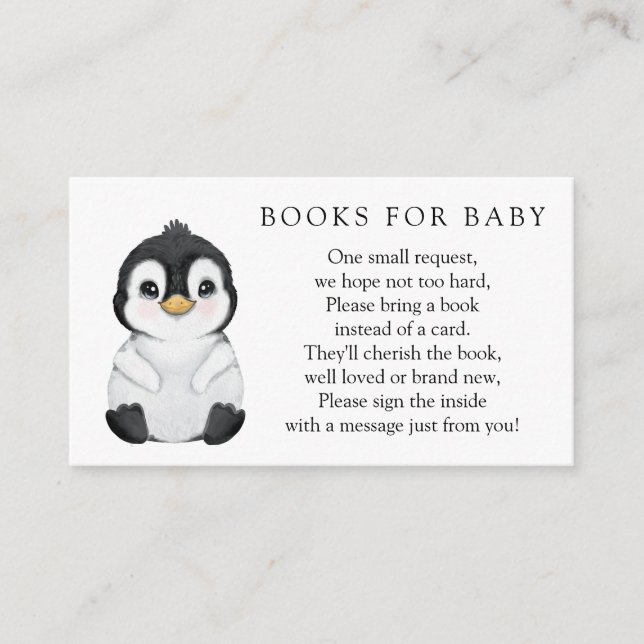 Pinguinbücher für Babyanfragen Begleitkarte (Vorderseite)