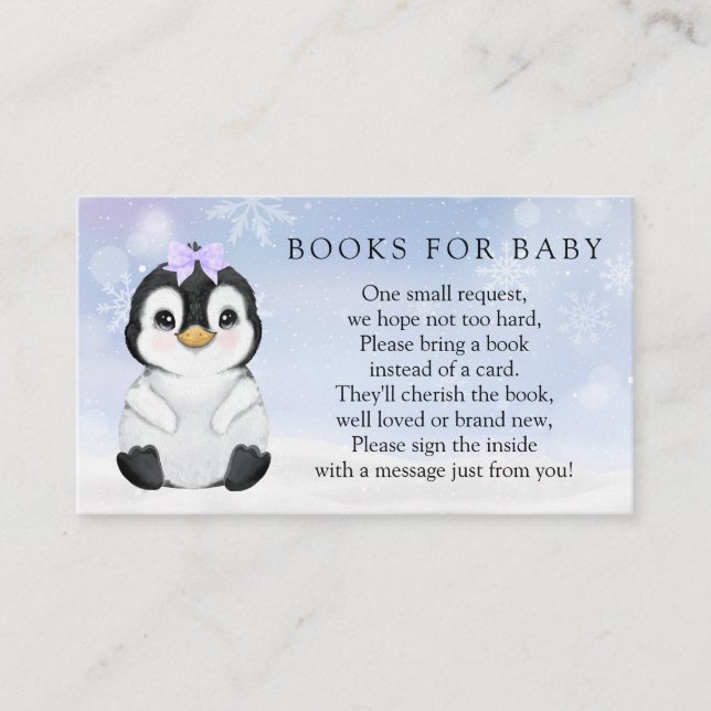 Pinguinbücher für Babyanfragen Begleitkarte (Vorderseite)