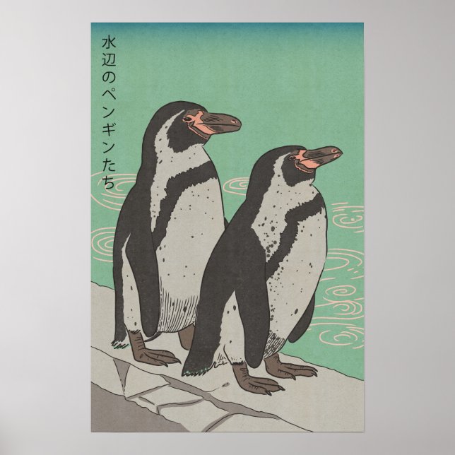 Pinguine am Wasser Poster (Vorne)