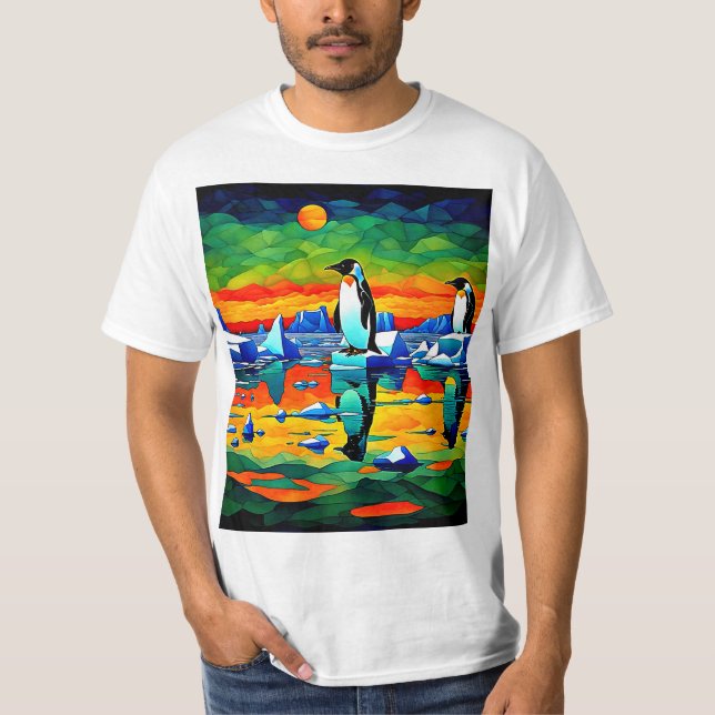 Pinguine auf Eisschollen T-Shirt (Vorderseite)