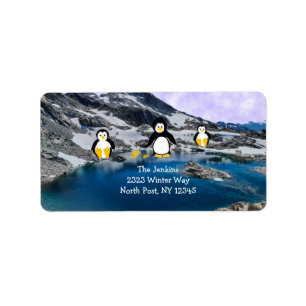 Pinguine - Bezeichnung der Fischereiadresse Adressaufkleber