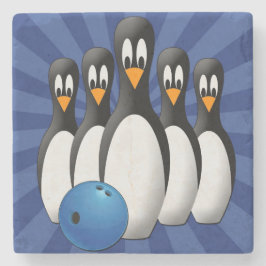 Pinguine Bowling Stone Untersetzer