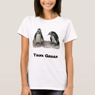 Pinguine Denke ökologisch Earth Day Shirt