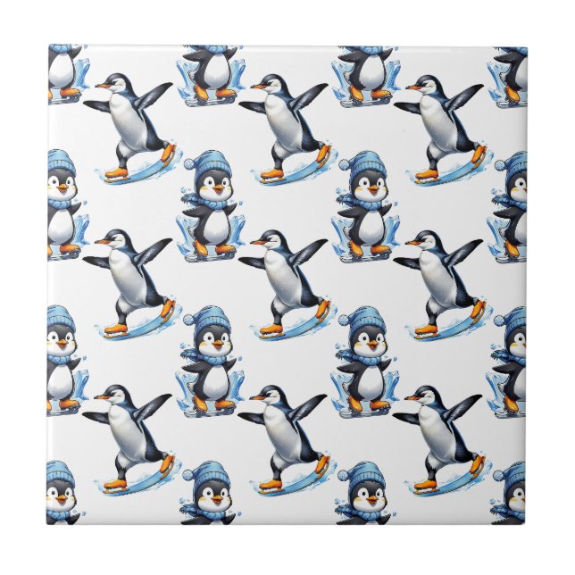 Pinguine Design Fliese (Vorderseite)