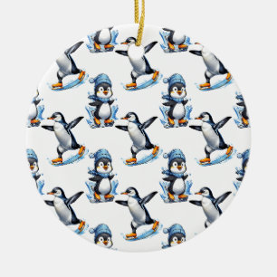 Pinguine Design Keramik Ornament