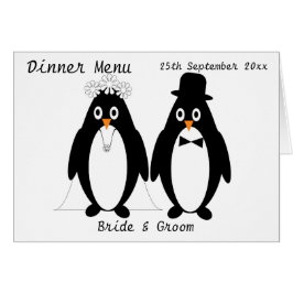 Pinguine Design Wedding Dinner Menü
