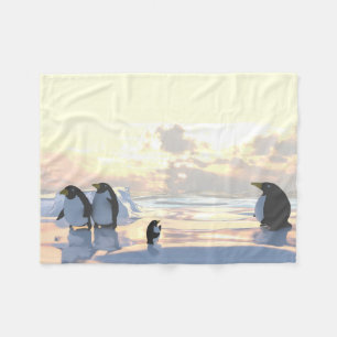 Pinguine, die auf einer Eisscholle abkühlen Fleecedecke