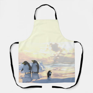 Pinguine, die auf einer Eisscholle abkühlen Schürze