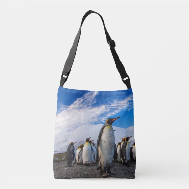 Pinguine, die den blauen Himmel marschieren Tragetaschen Mit Langen Trägern (Rückseite)