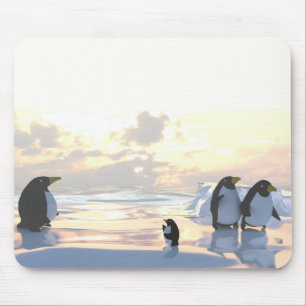 Pinguine entspannen sich auf einer Eisscholle Mousepad