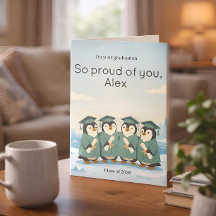 Pinguine feiern Abschluss XL individuelle Karte