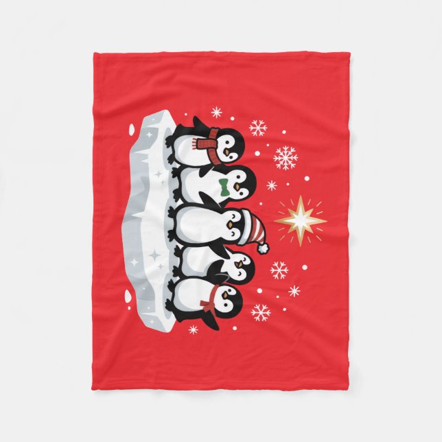 Pinguine Fleecedecke (Vorderseite)