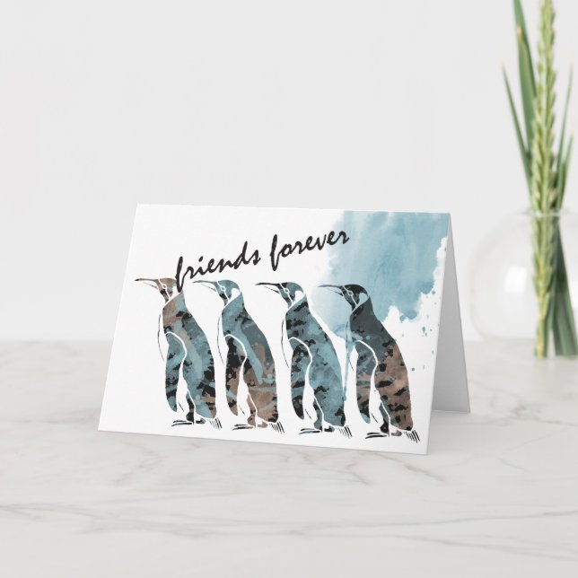 Pinguine Friends Forever Karte (Vorderseite)