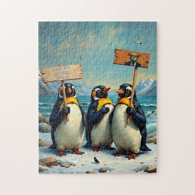 Pinguine gegen Trump (Vertikal)