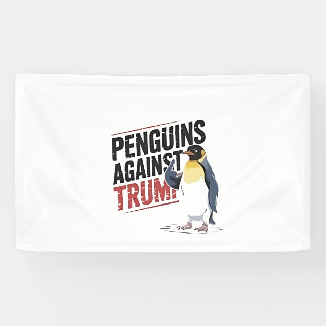 Pinguine gegen Trump gegen Trump USA Banner (Horizontal)