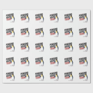Pinguine gegen Trump gegen Trump USA Geschenkpapier