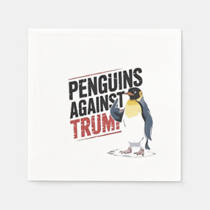 Pinguine gegen Trump gegen Trump USA Serviette